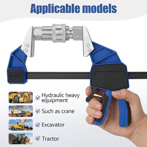 18'' Hydraulic Quick Connect Hand Clamp Tool 6 Pcs NPT Dual-Jaw Sets & 1 Storage Bag, for Hydraulic Pipe Clamps & Flat Face Hydraulic Quick Couplers, Fits Excavators, Loaders, Cranes, etc in Saudi Arabia