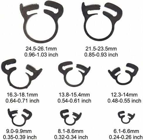 60 Pcs Heavy Duty Speedy Double Snap Grip Nylon plastic Hose Clamps assortments-1/4inch,5/16inch,1/2inch,5/8inch,1inch in Saudi Arabia