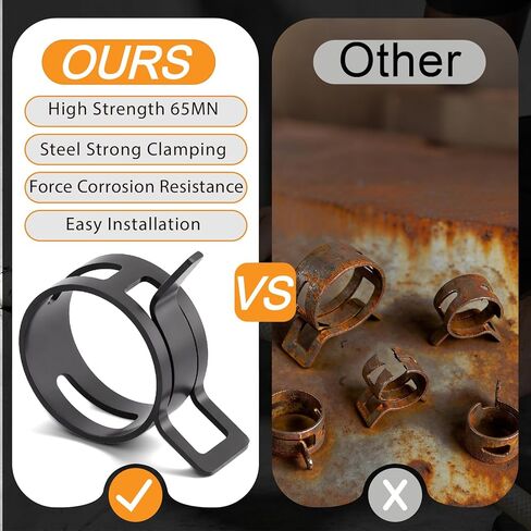 352Pcs 6-25mm Spring Band Hose Clamps Kit with 2Pcs Hose Clamp Pliers for Automotive,Marine,Gardening in Kuwait