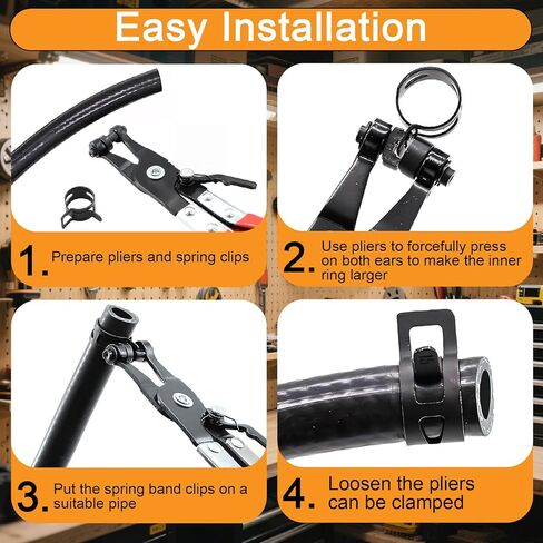 352Pcs 6-25mm Spring Band Hose Clamps Kit with 2Pcs Hose Clamp Pliers for Automotive,Marine,Gardening in Kuwait