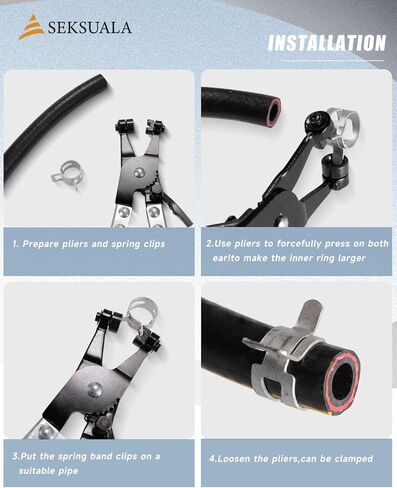 مجموعة متنوعة من 360 قطعة من 1/5 بوصة إلى 1 بوصة (5-25 مم) مجموعة متنوعة من مشابك خرطوم الربيع مع زرادية مشبك خرطوم مسطحة دوارة، مشابك فولاذية ذات توتر ثابت لخطوط الوقود والسيليكون وخراطيم الفراغ (رمادي) in Kuwait