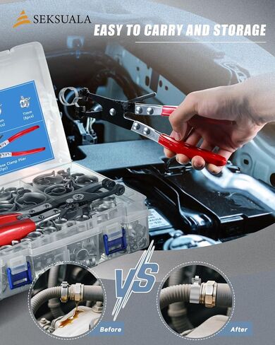 مجموعة متنوعة من 360 قطعة من 1/5 بوصة إلى 1 بوصة (5-25 مم) مجموعة متنوعة من مشابك خرطوم الربيع مع زرادية مشبك خرطوم مسطحة دوارة، مشابك فولاذية ذات توتر ثابت لخطوط الوقود والسيليكون وخراطيم الفراغ (رمادي) in Kuwait