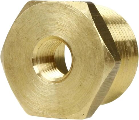 مخفض البطانة السداسية لضاغط الهواء 110NC - لأجزاء توصيل نظام أنابيب الهواء المضغوط - استبدال تركيب الأنابيب النحاسية الصلبة - 1 بوصة × 1/4 بوصة ذكر NPTF × أنثى NPTF أصفر in Kuwait