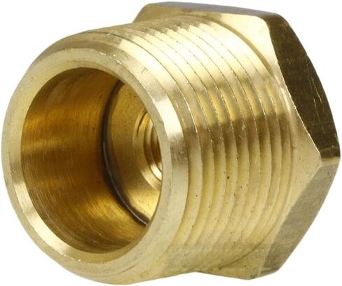 مخفض البطانة السداسية لضاغط الهواء 110NC - لأجزاء توصيل نظام أنابيب الهواء المضغوط - استبدال تركيب الأنابيب النحاسية الصلبة - 1 بوصة × 1/4 بوصة ذكر NPTF × أنثى NPTF أصفر in Kuwait