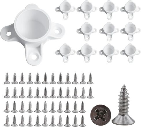 12 قطعة شفة PVC مقاس 1 بوصة مع براغي تثبيت، تركيبات غطاء أرجل الطاولة، أغطية لسان لولبية لمشروعات حامل القضيب DIY، صناعة أرفف التخزين، أقدام الدعم in Kuwait