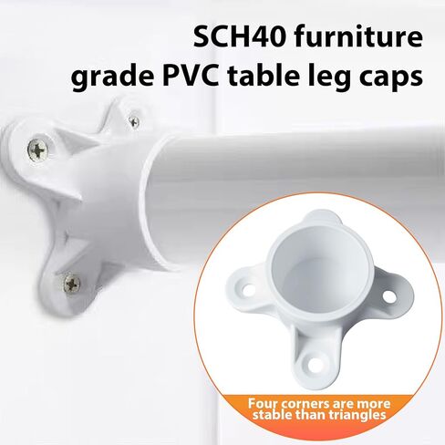 12 قطعة شفة PVC مقاس 1 بوصة مع براغي تثبيت، تركيبات غطاء أرجل الطاولة، أغطية لسان لولبية لمشروعات حامل القضيب DIY، صناعة أرفف التخزين، أقدام الدعم in Kuwait