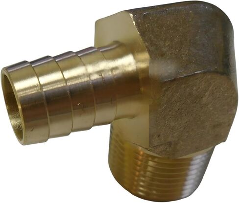 5/8 خرطوم بارب الكوع × 3/4 ذكر NPT تركيب الأنابيب النحاسية - لهواء وقود الغاز والماء - الحد الأقصى للضغط 150 رطل لكل بوصة مربعة - درجة الحرارة -40 فهرنهايت إلى 160 فهرنهايت - استبدال محول خرطوم بارب الكوع الصلب in Saudi Arabia