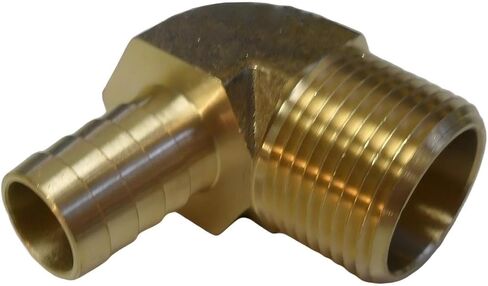 5/8 خرطوم بارب الكوع × 3/4 ذكر NPT تركيب الأنابيب النحاسية - لهواء وقود الغاز والماء - الحد الأقصى للضغط 150 رطل لكل بوصة مربعة - درجة الحرارة -40 فهرنهايت إلى 160 فهرنهايت - استبدال محول خرطوم بارب الكوع الصلب in Saudi Arabia