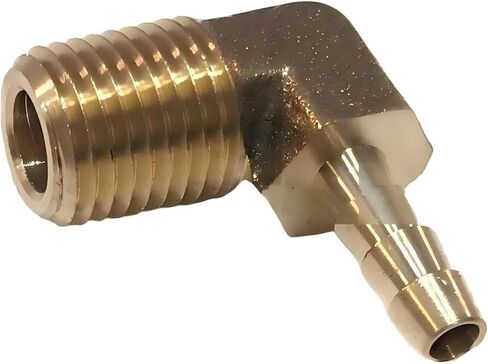 3/16 Hose Barb Elbow x 1/4 Male NPT Brass Pipe Fitting Thread - MAX PRESSURE 150 PSI - for Gas Fuel Water Air - Brass Hose Barb 90 Degree Elbow Replacement in Saudi Arabia