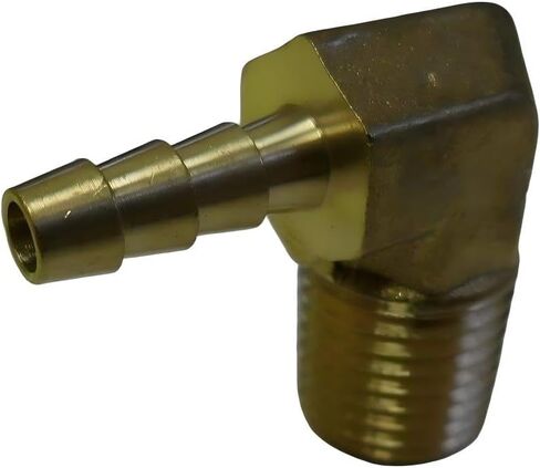 3/16 Hose Barb Elbow x 1/4 Male NPT Brass Pipe Fitting Thread - MAX PRESSURE 150 PSI - for Gas Fuel Water Air - Brass Hose Barb 90 Degree Elbow Replacement in Saudi Arabia