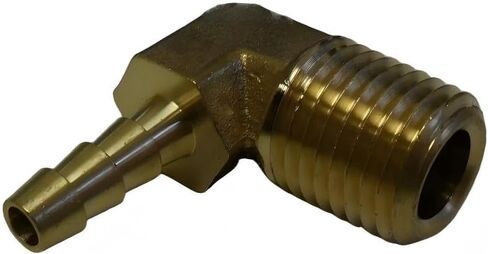 3/16 Hose Barb Elbow x 1/4 Male NPT Brass Pipe Fitting Thread - MAX PRESSURE 150 PSI - for Gas Fuel Water Air - Brass Hose Barb 90 Degree Elbow Replacement in Saudi Arabia