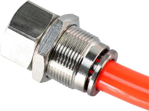 Brass Pneumatic Push Fitting Bulkhead Female Push-In Condition Thread Connection Machinery 8mm 5Pcs in Kuwait