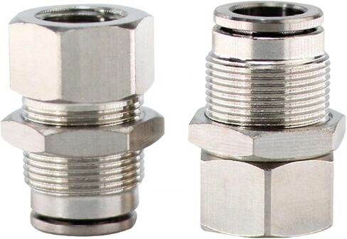 Brass Pneumatic Push Fitting Bulkhead Female Push-In Condition Thread Connection Machinery 8mm 5Pcs in Kuwait