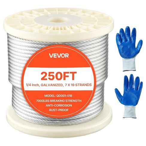 VEVOR 5/32 Stainless Steel Cable, 500FT T316 Wire Rope 1x19 Marine Grade Steel Cable for Deck Railing Brackets Handrail Stair DIY Balustrade in Saudi Arabia