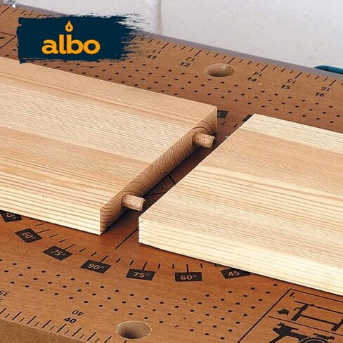 ALBO Wooden Dowel Pins 1/4 x 1-1/4 inch Fluted Wood Dowels Rods 200 Pack Hardwood Crafts Dowel Pegs in Kuwait