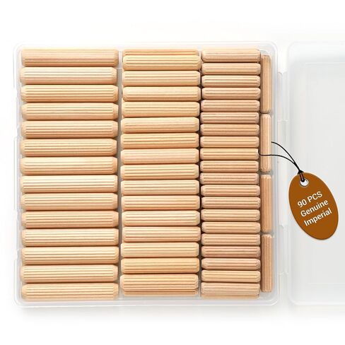 طقم دبابيس وتد خشبية 90 قطعة DIY، بأقطار إمبراطورية حقيقية 1/4، 5/16، 3/8 بوصة مسامير خشبية لإصلاح الأثاث، أعمال النجارة in Kuwait