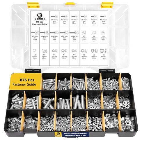 مجموعة متنوعة من الأجهزة مكونة من 3010 قطعة مع مسامير رأس متنوعة SAE وPhillips مترية، ومجموعة براغي سداسية مترية من الدرجة 8.8 مع صواميل وغسالات قفل متطابقة (4 صواني) in Kuwait