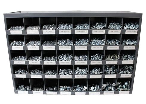 Titan Industrial Supply-3610 Piece Grade-5 Zinc Plated Bolt Nut and Washer Assortment Hex Head Cap Screws Flat and Lock Washers Hex Nuts with 40 Hole Bin 1/4-20 to 5/8-11 in Kuwait