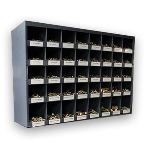 Titan Industrial Supply- 2,230 pcs Grade 8 Coarse Hardware Assortment Kit with Hex Cap Screws, Hex Nuts, Nylon Locknuts, Washers, & Durham 40 Hole Metal Bin in Kuwait