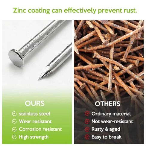 مجموعة متنوعة من المسامير المصنوعة من الفولاذ المقاوم للصدأ مكونة من 510 قطعة، 7 مقاسات من المسامير الشائعة المقاومة للصدأ للخشب والسياج والأثاث والحرف اليدوية والمشروعات اليدوية - مجموعة أدوات التثبيت العملية توفر وقتك in Kuwait
