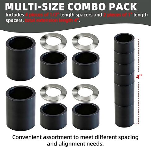 AR-PRO Wheel Hub Spacers – Nylon 5/8" Axle Spacer Kit, Combo Pack with 4 x 1/2in and 2 x 1in Extension Sleeves for Hand Trucks, Dollies, Utility Carts, Wagons in Saudi Arabia