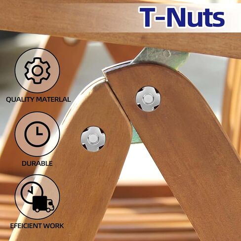 1/4"-20 T-Nuts 304 Stainless Steel, 4-Pronged Tee Nut for Wood, Rock Climbing Holds, Furniture, 25 PCS in Kuwait