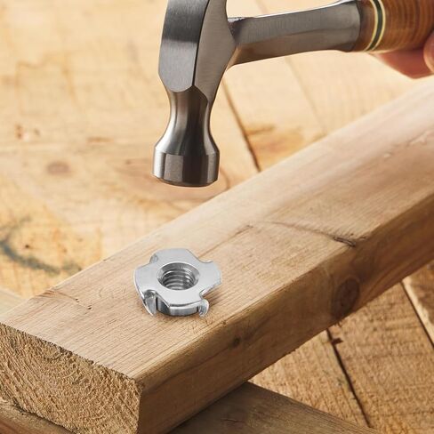 1/4"-20 T-Nuts 304 Stainless Steel, 4-Pronged Tee Nut for Wood, Rock Climbing Holds, Furniture, 25 PCS in Kuwait