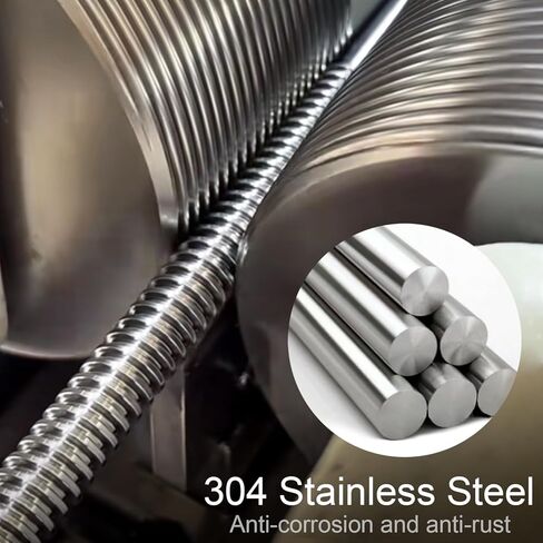 2 عبوة 1/4 بوصة -20 من الفولاذ المقاوم للصدأ جميع المسامير الملولبة بالكامل، طول 10 بوصة، خيوط اليد اليمنى (1/4 بوصة -20) in Kuwait