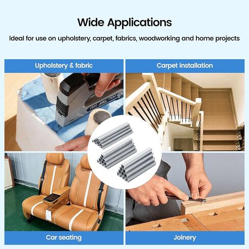 meite T50 Staples, 1/4", 3/8" and 1/2" Leg Staples for Staple Gun, 2,520 Counts, Galvanized, 20 Gauge 3/8 Inch Crown, Ideal for for Upholstery, Construction, Furniture, Crafts in Saudi Arabia