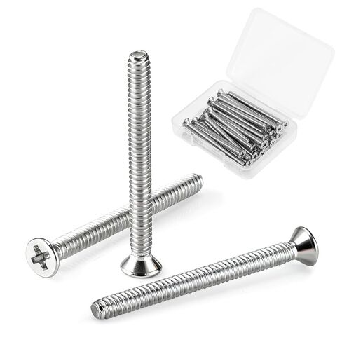 30 PCS #6-32 Extra Long Outlet Screws, Stainless Steel Phillips Flat Head Machine Screws for Wall Electrical Socket and Switch (Mixed Sizes) in Saudi Arabia