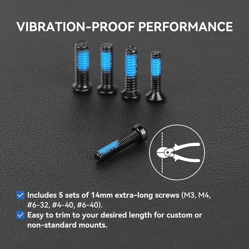 VOTATU Red Dot Mounting Screws Kit - 112 Pcs (28 Sets) Gunsmithing & Optics Screws, Include M3/M3.5/M4/#6-32/#4-40/#6-40/#6-48 (4 Pcs/Set) for Red Dot Sight & Plate Mounting in Saudi Arabia