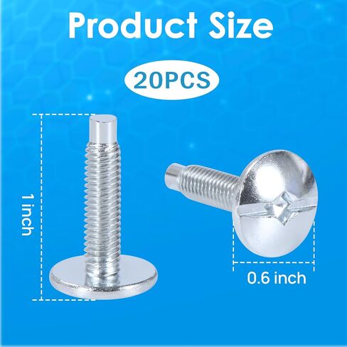 براغي غطاء مركز التحميل 20 حزمة - برغي لوحة مركز التحميل من أجل QO والخط المنزلي، ومراكز تحميل موراي، ومسامير لوحة كهربائية من الزنك، متوافقة مع Square D S106 وSiemens ECTS2 in Kuwait