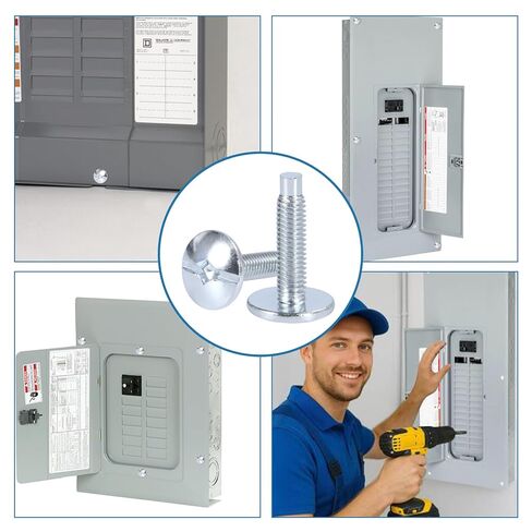 براغي غطاء مركز التحميل 20 حزمة - برغي لوحة مركز التحميل من أجل QO والخط المنزلي، ومراكز تحميل موراي، ومسامير لوحة كهربائية من الزنك، متوافقة مع Square D S106 وSiemens ECTS2 in Kuwait