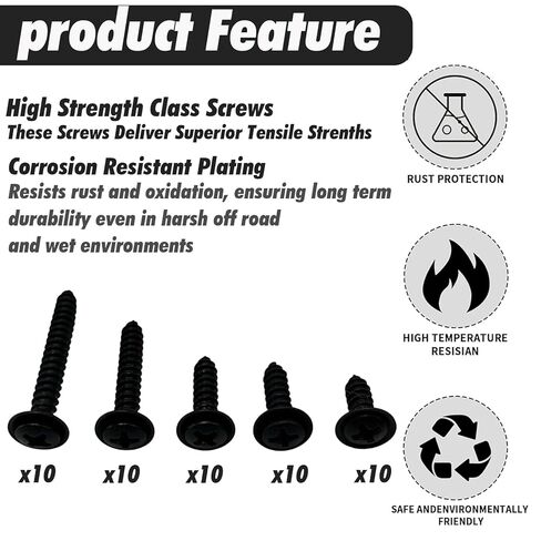 50 Pcs GM Interior,Exterior,Molding,Bezel,Trim, Door Panel,Headliner,Dash,Phillips Screws,Hardware Screws Black#8 M4.2-1.41,FITS: Chevrolet, Buick, Oldsmobile, Pontiac, Cadillac, GMC Trucks in Saudi Arabia
