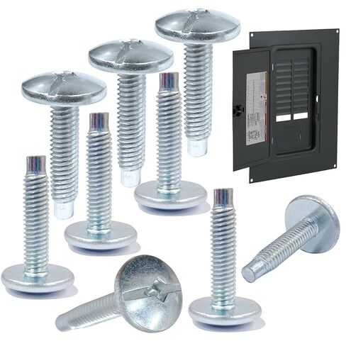 طقم استبدال لولبي لوحة غطاء مركز التحميل Siemens ECTS2 & Square D S106 (10-32 خيط) - 9 قطع، زنك فضي - متوافق مع اللوحة الكهربائية Square D QO Homeline وSiemens وMurray والمزيد in Kuwait