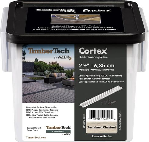 TimberTech Cortex Collated Hidden Screws and Plug System for Fastening Composite Decking - Pack of 224 Deck Plugs to Cover 100 LF (Driftwood) in Kuwait