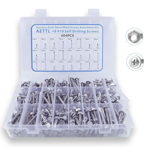 815pcs M6 M5 M4 M3 Wood Screws Assortment Kit, Metric Stainless Steel Assorted Self Tapping Screws Set Truss Flat Pan Head Phillips Drive Drilling for Deck Drywall Concrete Sheet Metal in Saudi Arabia