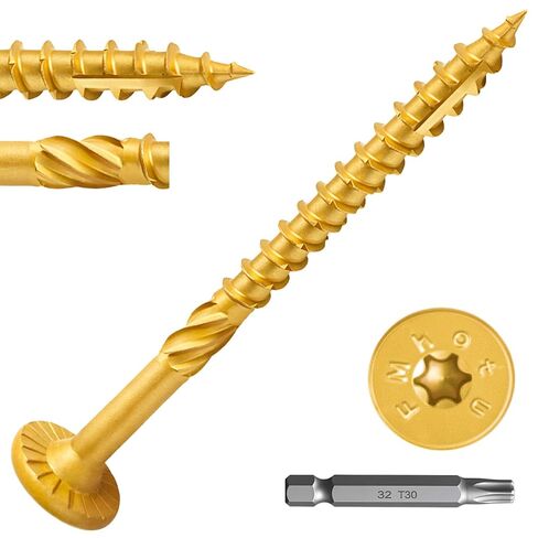 #14 × 3 بوصة مسامير خشبية هيكلية 54 قطعة من مسامير خشبية للتزيين على شكل نجمة، مسامير خشبية مقاومة للصدأ للأخشاب/السجل/المناظر الطبيعية (أصفر) in Kuwait