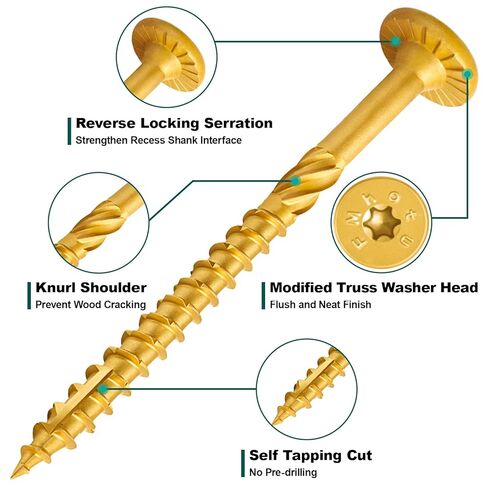 #14 × 3 بوصة مسامير خشبية هيكلية 54 قطعة من مسامير خشبية للتزيين على شكل نجمة، مسامير خشبية مقاومة للصدأ للأخشاب/السجل/المناظر الطبيعية (أصفر) in Kuwait