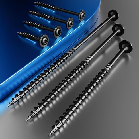 Wensilon (1 lbs)#8 x 1-1/4" Lag Screws, Structural Wood Screw, Heavy Duty Construction Screw, Rust Resistant, Washer Head, Black Coated Exterior Wood Screws, Star Drive with Bit in Saudi Arabia