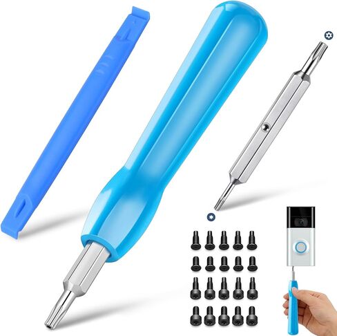 Doorbell Screwdriver Replacement Kits, Double-Ended Torx T6 T15 Video Doorbell Camera Screwdriver with 20Pcs Security Screws for Battery Change & WiFi Password Reset, Fits All Video Doorbell Models in Saudi Arabia