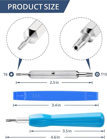 Doorbell Screwdriver Replacement Kits, Double-Ended Torx T6 T15 Video Doorbell Camera Screwdriver with 20Pcs Security Screws for Battery Change & WiFi Password Reset, Fits All Video Doorbell Models in Saudi Arabia