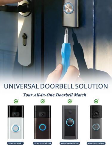 Doorbell Screwdriver Replacement Kits, Double-Ended Torx T6 T15 Video Doorbell Camera Screwdriver with 20Pcs Security Screws for Battery Change & WiFi Password Reset, Fits All Video Doorbell Models in Saudi Arabia