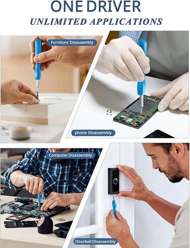 Doorbell Screwdriver Replacement Kits, Double-Ended Torx T6 T15 Video Doorbell Camera Screwdriver with 20Pcs Security Screws for Battery Change & WiFi Password Reset, Fits All Video Doorbell Models in Saudi Arabia