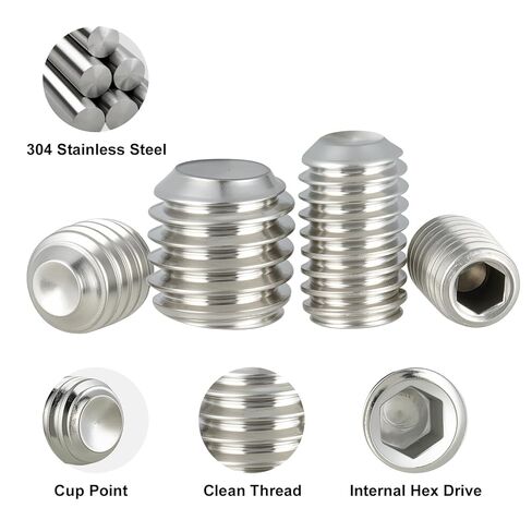 Set Screw Assortment Kit 510PCS, 13 Sizes Metric Set Screws M3 M4 M5 M6 M8 Socket Screw Kit 304 Stainless Steel for Bathroom Fixtures Door Handles in Kuwait