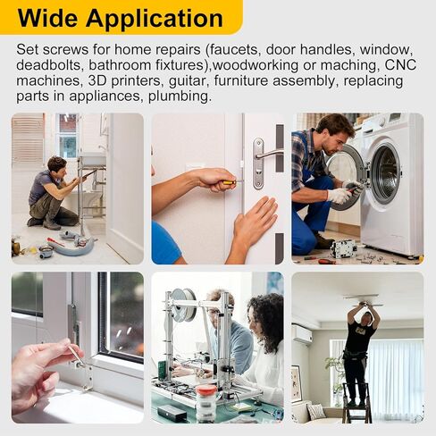 Set Screw Assortment Kit 510PCS, 13 Sizes Metric Set Screws M3 M4 M5 M6 M8 Socket Screw Kit 304 Stainless Steel for Bathroom Fixtures Door Handles in Kuwait