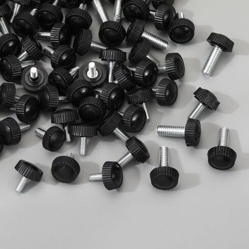 30PCS 3 Size Threaded Knurled Thumb Screws, Monitor Screws Vesa Screws Carbon Steel Clamping Knobs Grip Thumb Screw Mounting Thumb Screw(M4、M5、M6) in Saudi Arabia