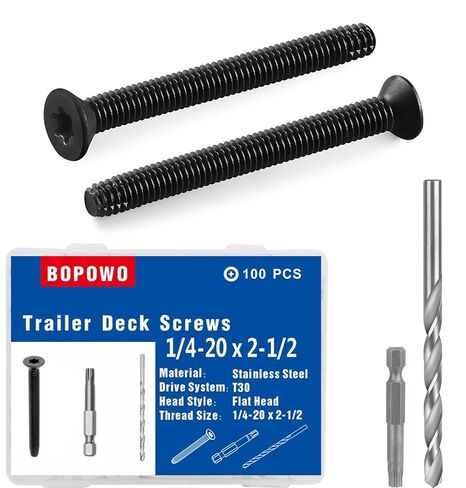 (100pcs) 5/16-18 x 2-1/2" Flat Head Thread Forming & Cutting Screws Trailer Deck Screws, Black Phosphate, Package Contains T40 Star Drivea and 9/32 Drill bit in Saudi Arabia