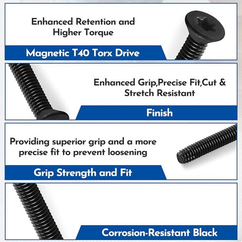 (100pcs) 5/16-18 x 2-1/2" Flat Head Thread Forming & Cutting Screws Trailer Deck Screws, Black Phosphate, Package Contains T40 Star Drivea and 9/32 Drill bit in Saudi Arabia