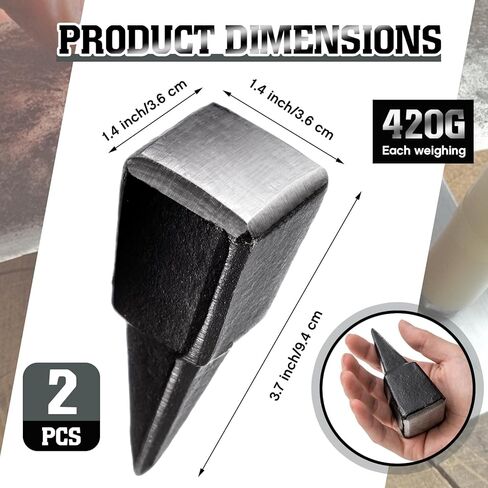 2 Pcs Sharpener Peening Anvil, Drop-forged Steel Scythe Anvil Pointed Striking, Forged Steel, Glossy Surface, Sharp Edge, Short Design, for Peening & Sharpening Scythe Blades in Kuwait